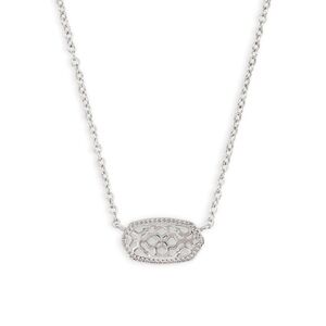 Kendra Scott Silver Elisa Pendant Necklace with dust bag
